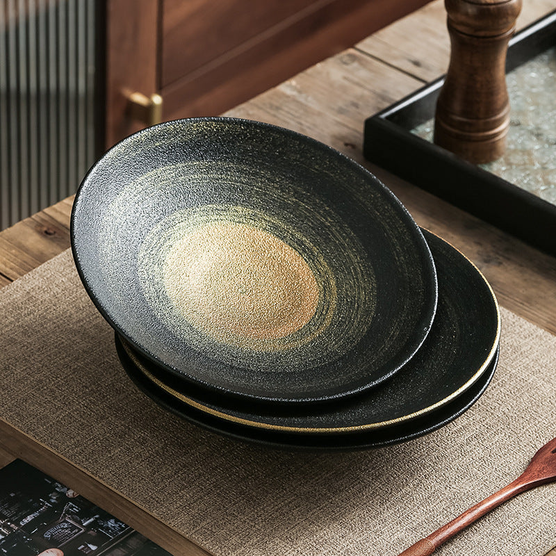 Hand Painted Ugyen Sand Ceramic Rain-hat Shaped Bowl Home Western Restaurant