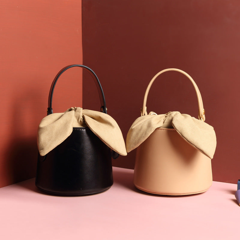Juliette Leather bow bucket bag