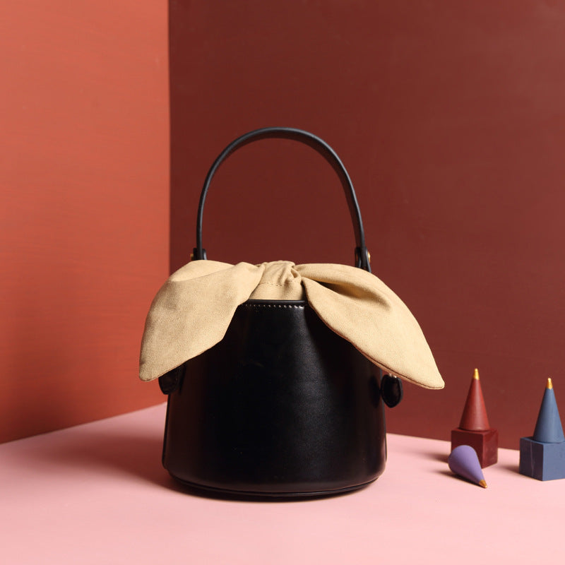 Juliette Leather bow bucket bag