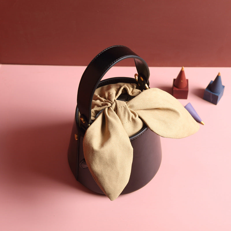 Juliette Leather bow bucket bag